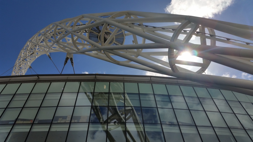 The Wembley Arc glistening in the sun