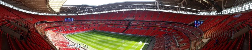 Beautiful Panorama shot of Wembley before the game.